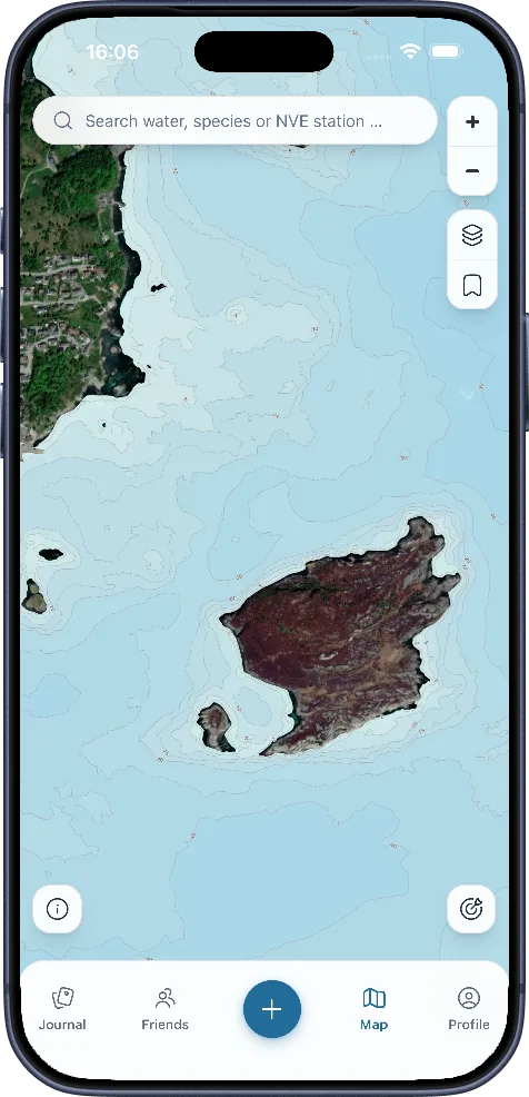 Depth charts for sea and lake, right in the map.